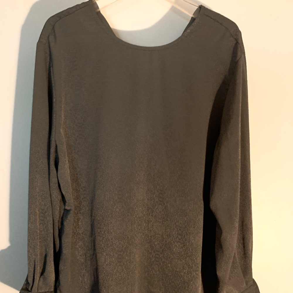 Talbots long sleeve olive green blouse 16 Vintage